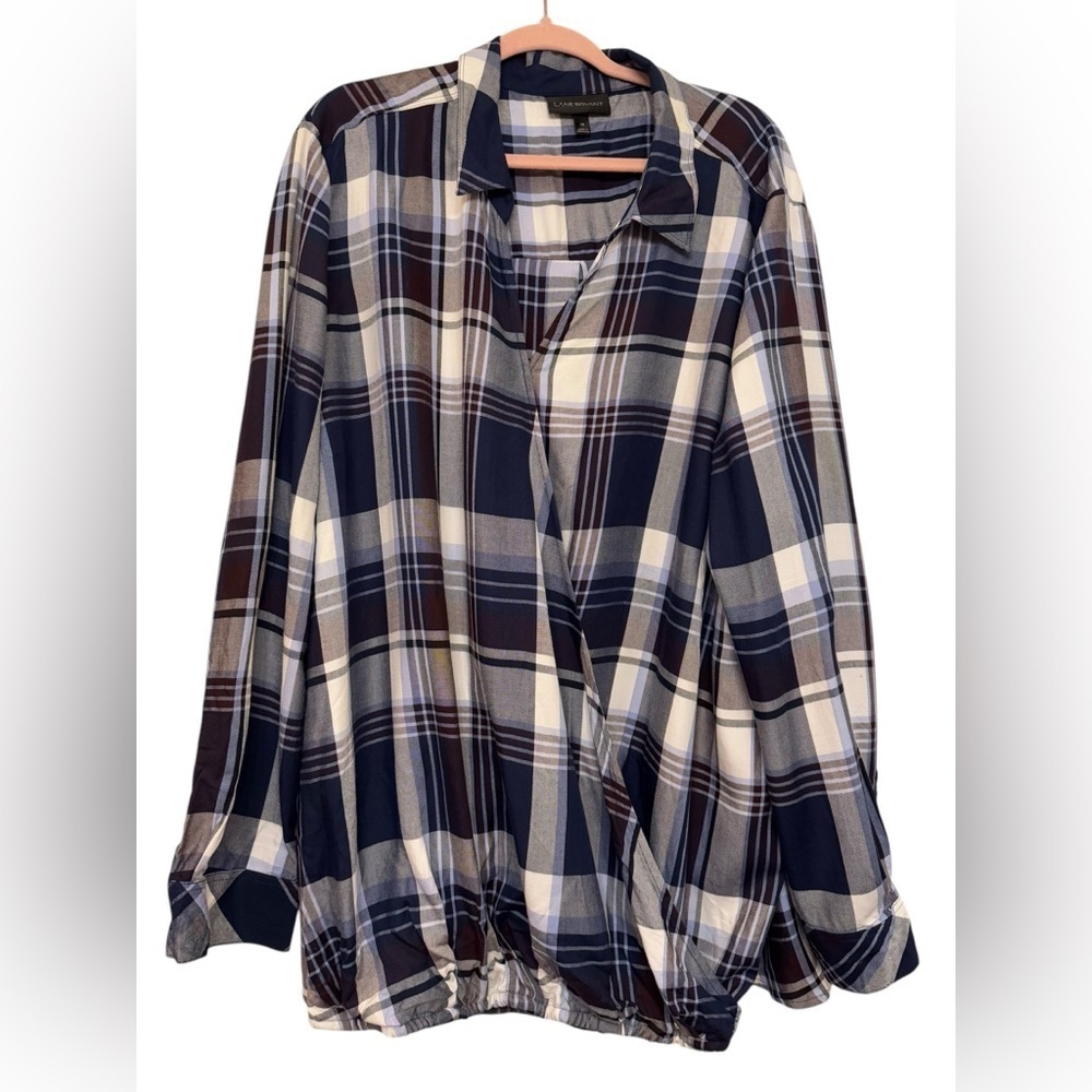 Lane Bryant Wrap Front Blouse Size 28 W